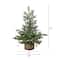 Nearly Natural; Nearly Natural 3ft. Pre-Lit Artificial Pine Christmas Tree in Jute Wire Planter, Warm White LED lights; Category:Christmas Tabletop & Accent Trees; Image:6